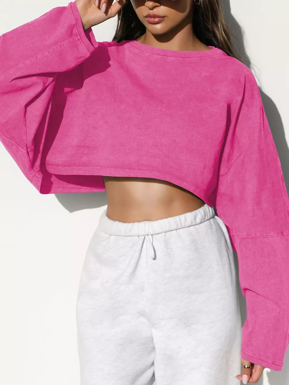 Long Sleeve Cropped Sweatshirt