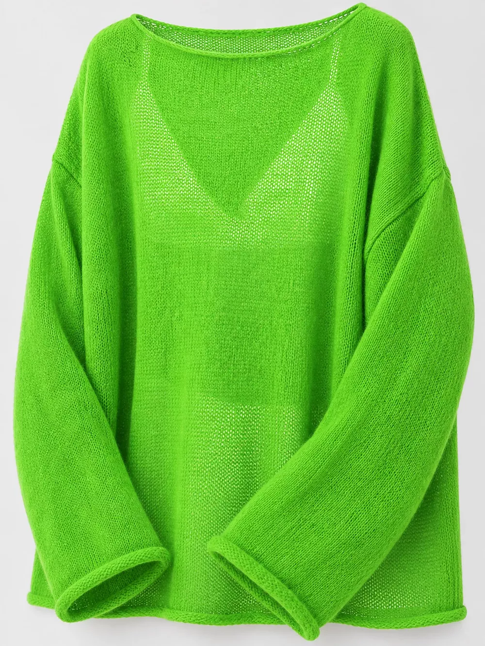 Full Size Sheer Lightweight Knit Top Plus Size, image 50