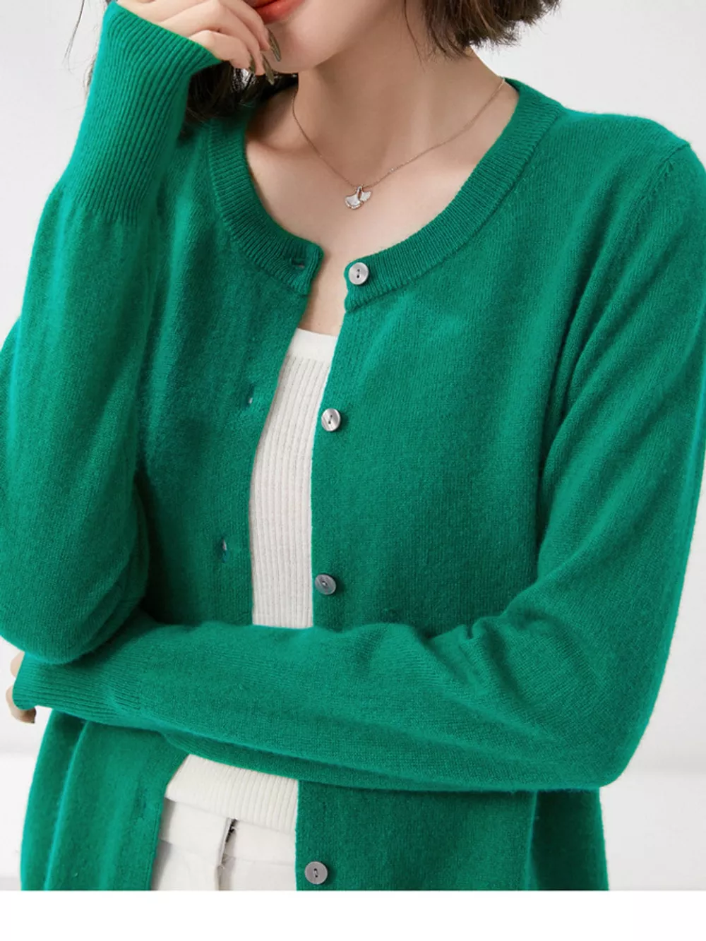 Crew Neck Button-Down Cardigan, image 18
