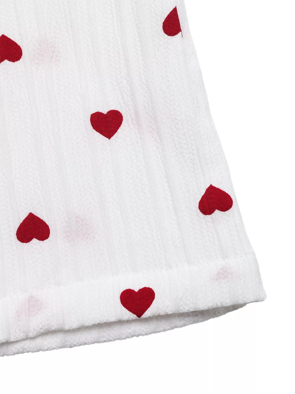 Heart Print Drawstring Waist Wide Leg Pants, image 3