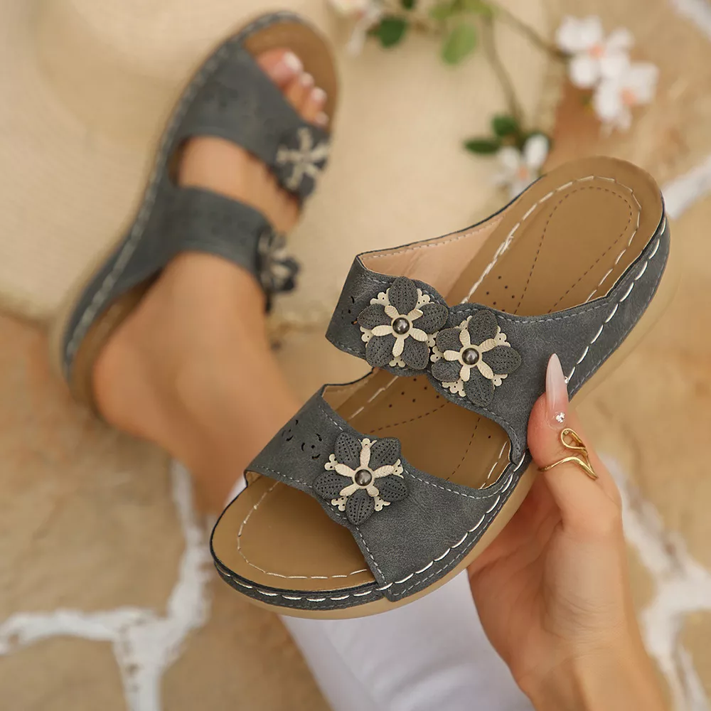 Floral Embellished Open Toe Sandals, image 11