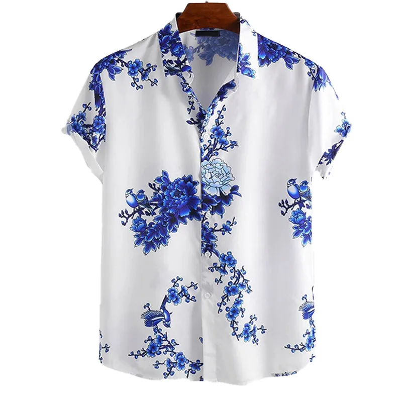 Men's Full Size Printed Short Sleeve Casual Shirt Plus Size, image 2