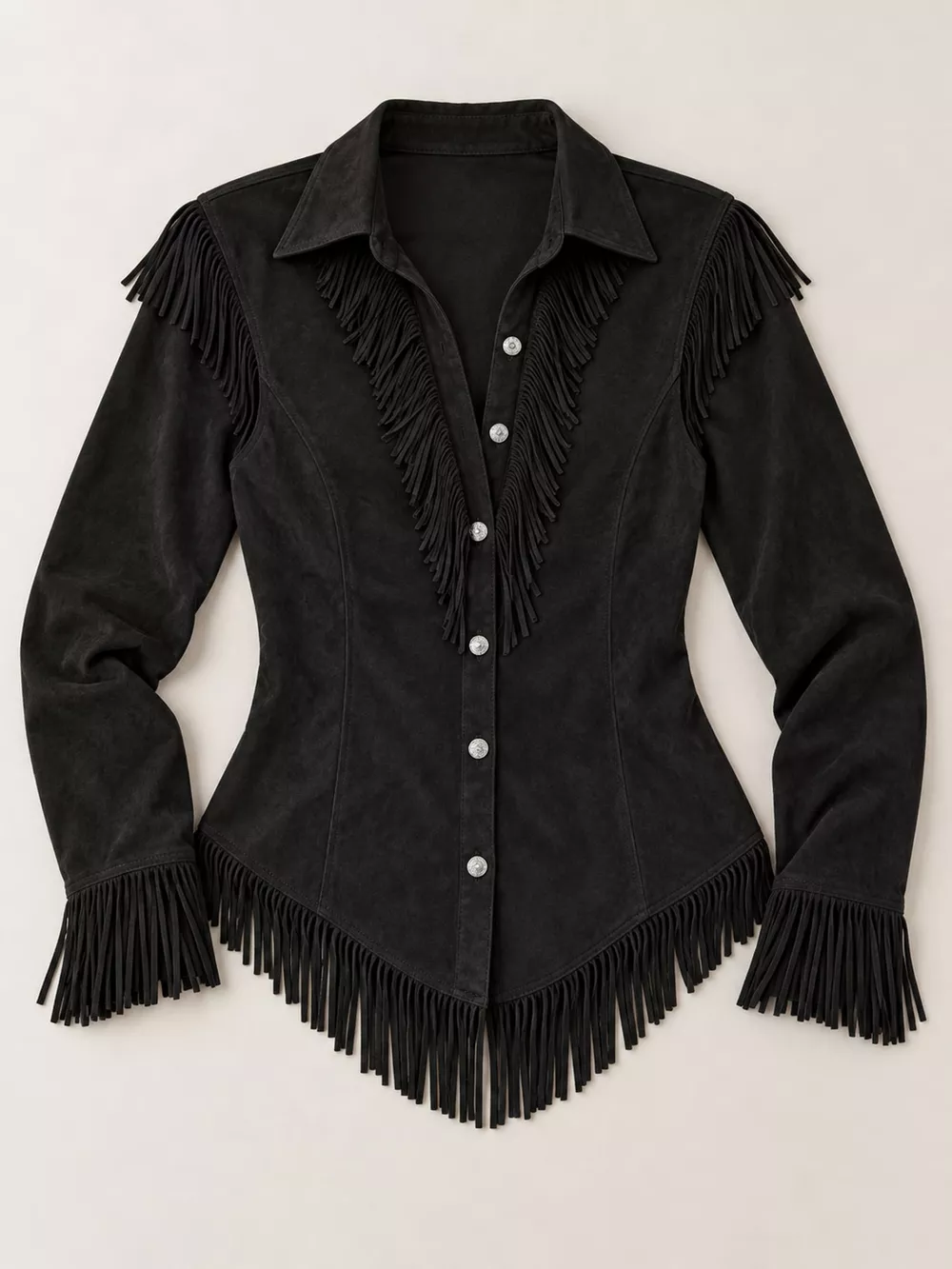 Full Size Fringed Button Up Shirt Plus Size, image 9