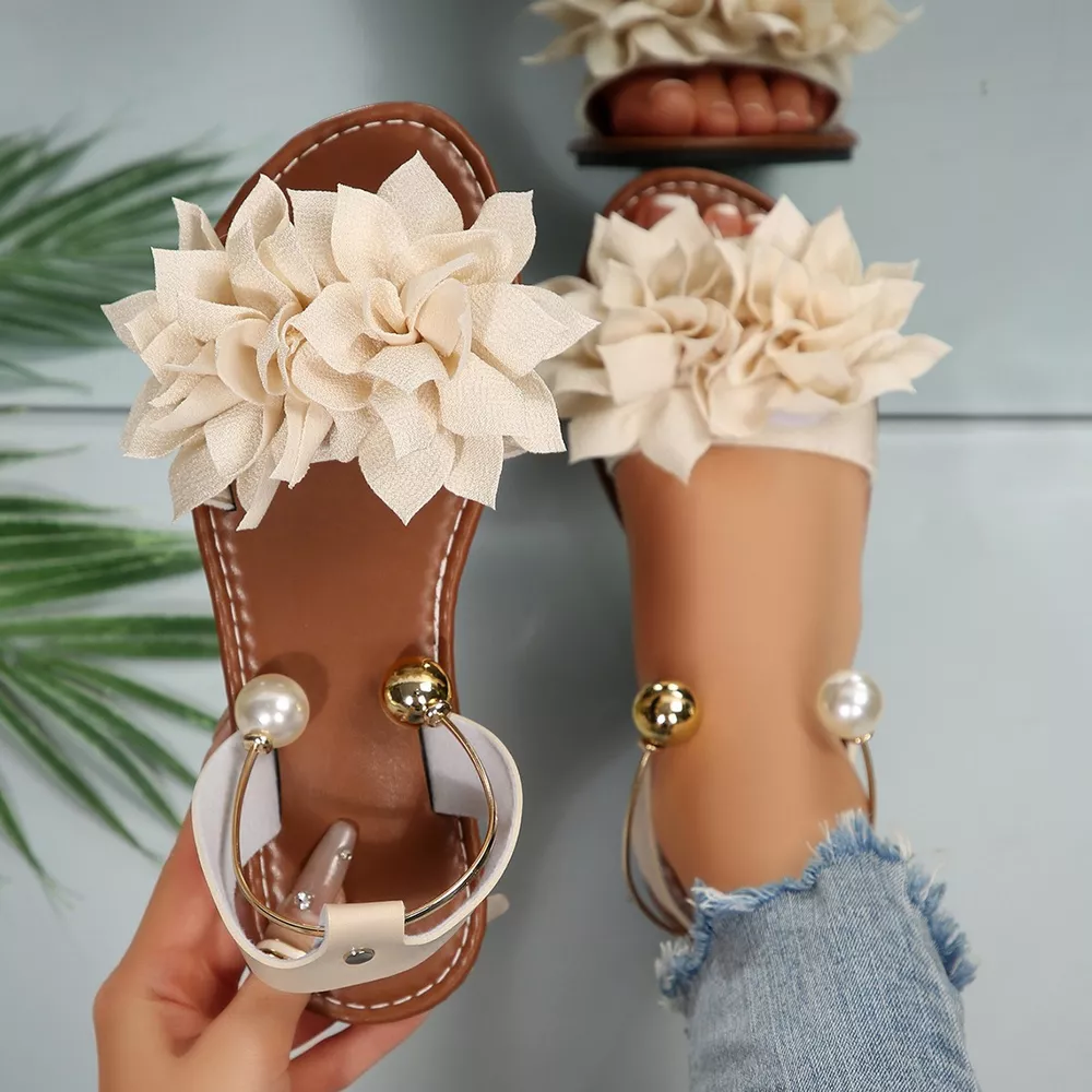 Floral Decor Flat Sandals, image 11