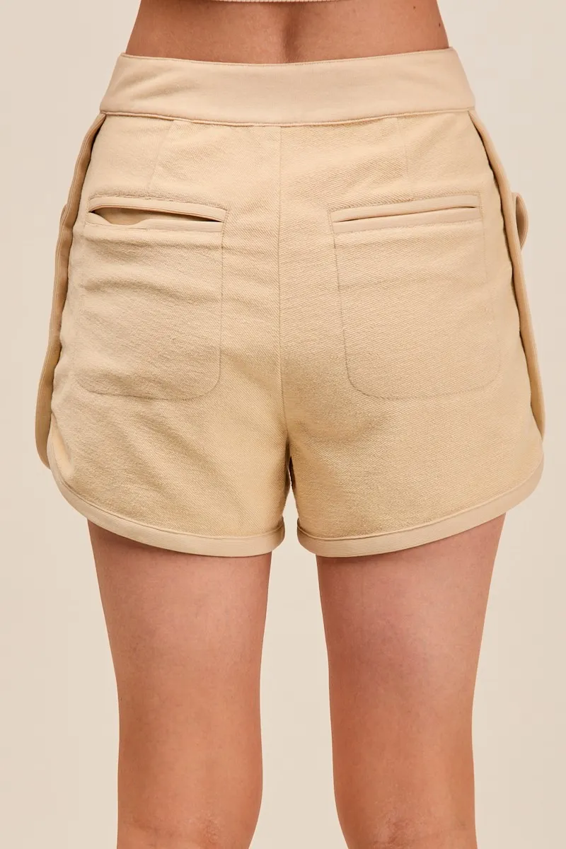 Mineral Washed Terry High Rise Cargo Shorts, image 6