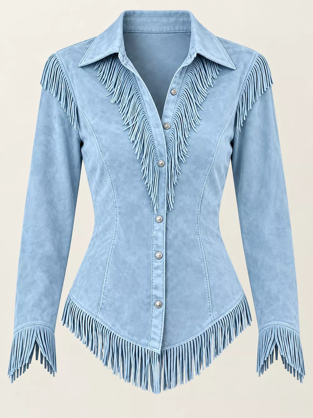 Full Size Fringed Button Up Shirt Plus Size, image 14