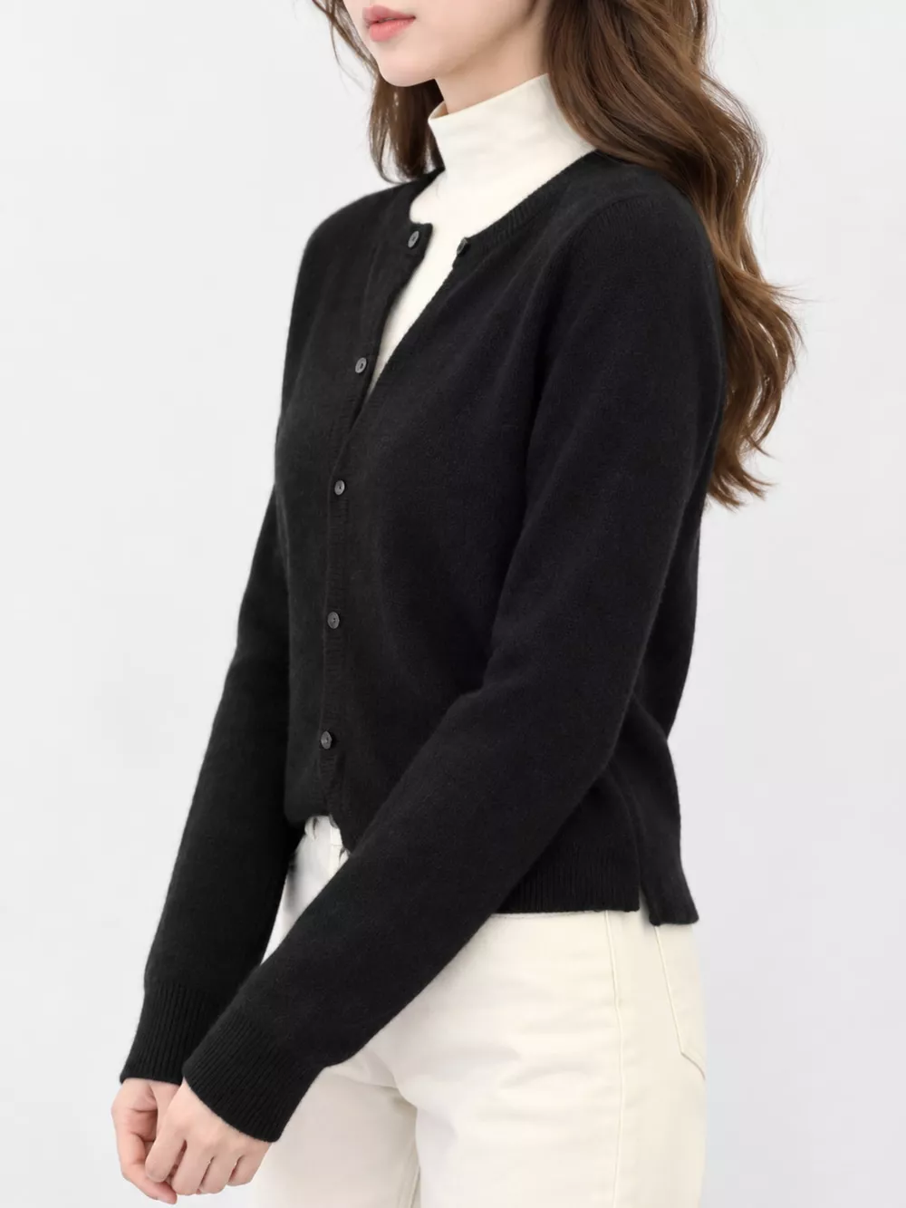 Crew Neck Button-Down Knit Cardigan, image 11