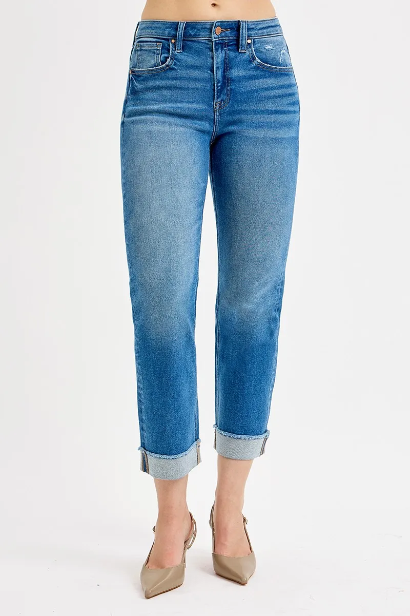 Full Size High Rise Boyfriend Fit Ankle Jeans Plus SIze, image 2