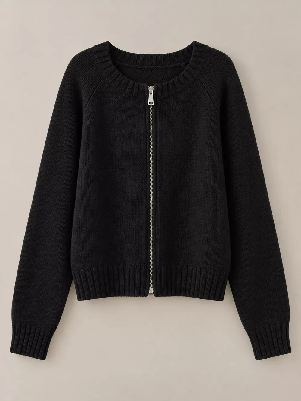 Ribbed Hem Zip-Up Cardigan, image 22