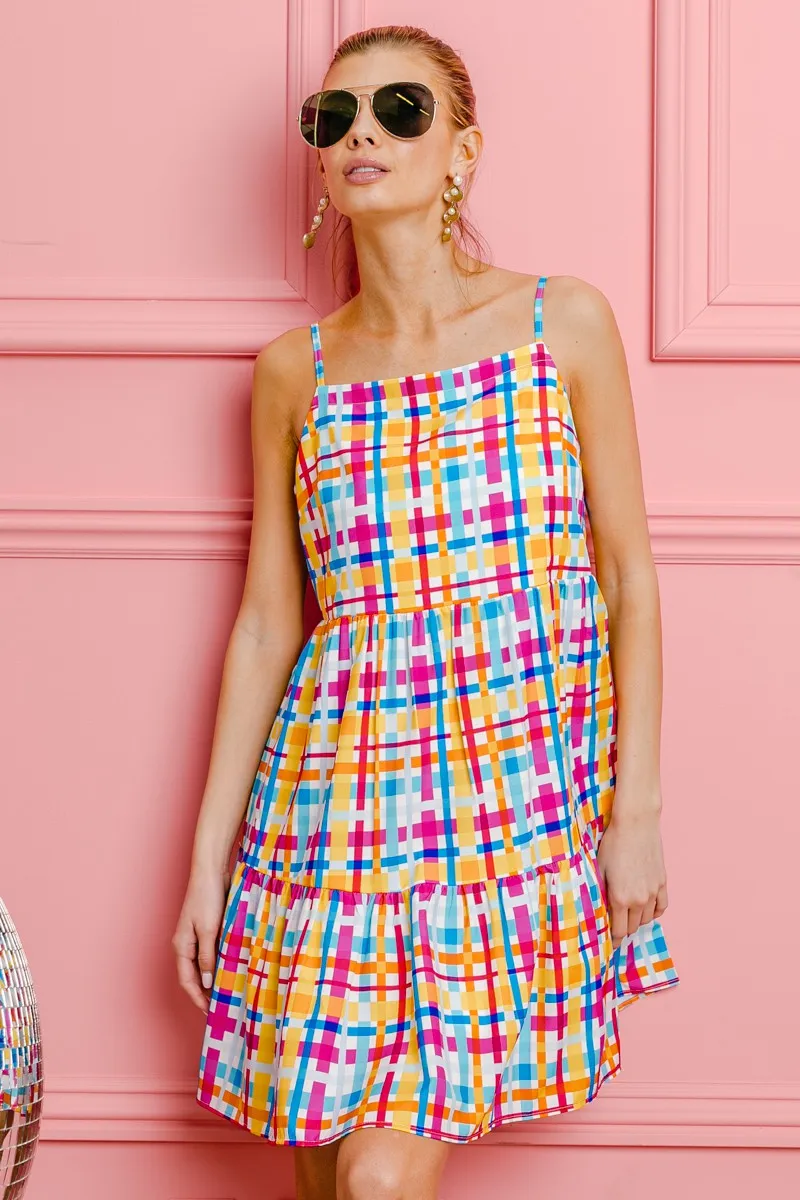 Multi Colors Plaid Sleeveless Sun Dress, image 10