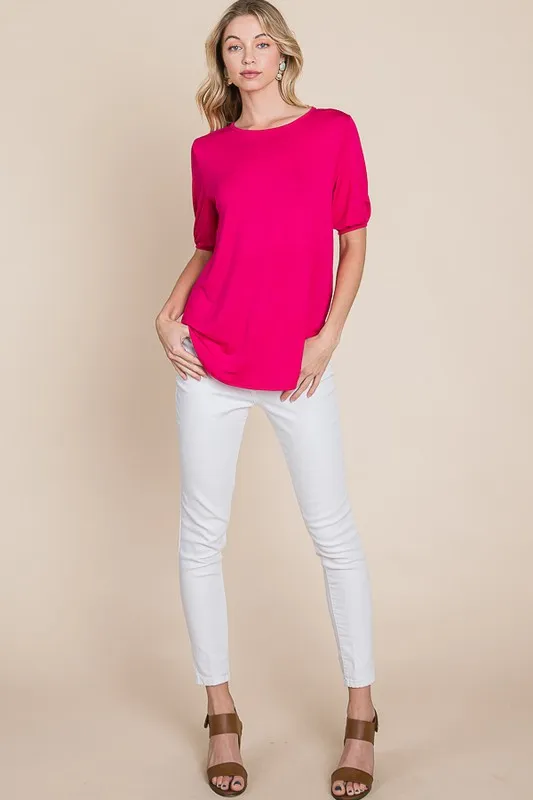 Round Neck Puff Sleeve T-Shirt, image 3