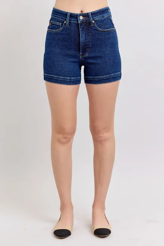 Full Size High Waist Tummy Control Denim Shorts Plus Size, image 13