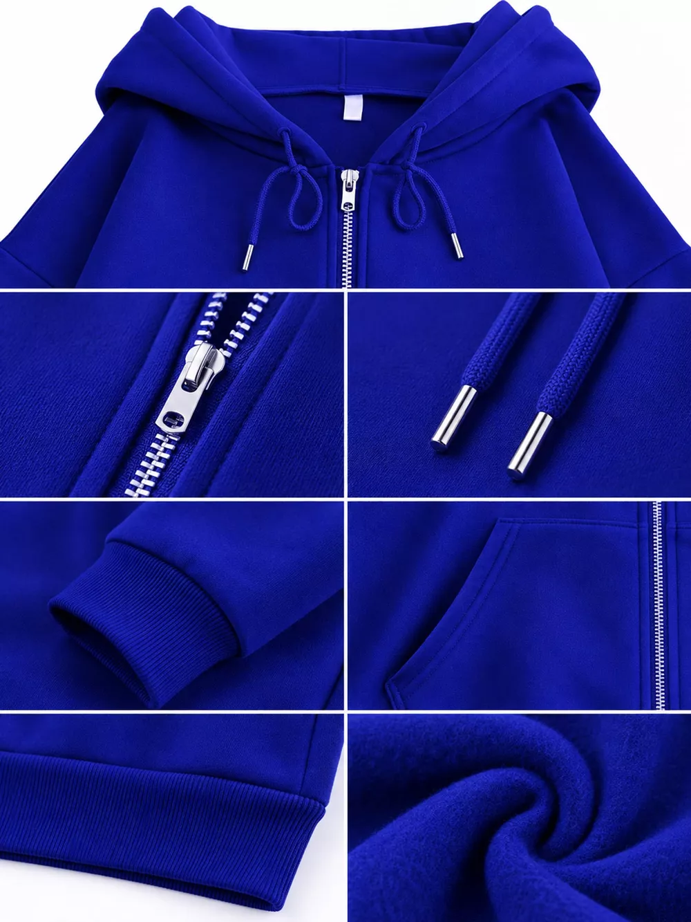 Full Size Oversized Solid Zip-Up Hoodie with Drawstring Plus Size, image 80