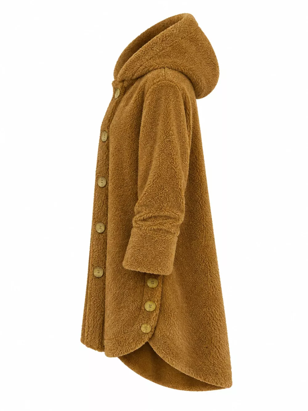 Full Size Fleece Button Up Hooded Outerwear Plus Size, image 28