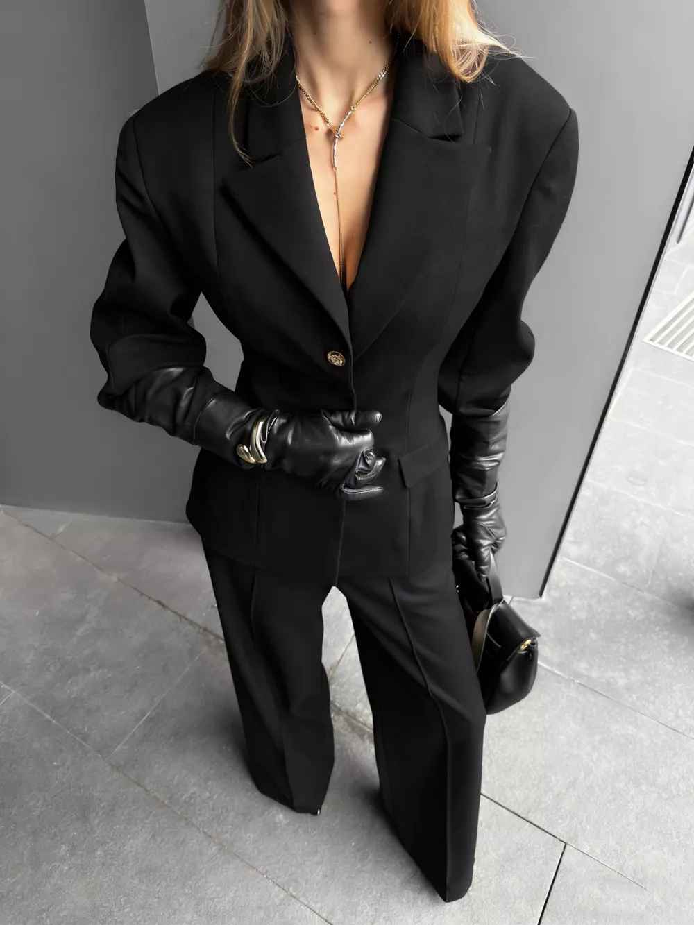 Single-Breasted Blazer and Wide-Leg Pants Set, image 14