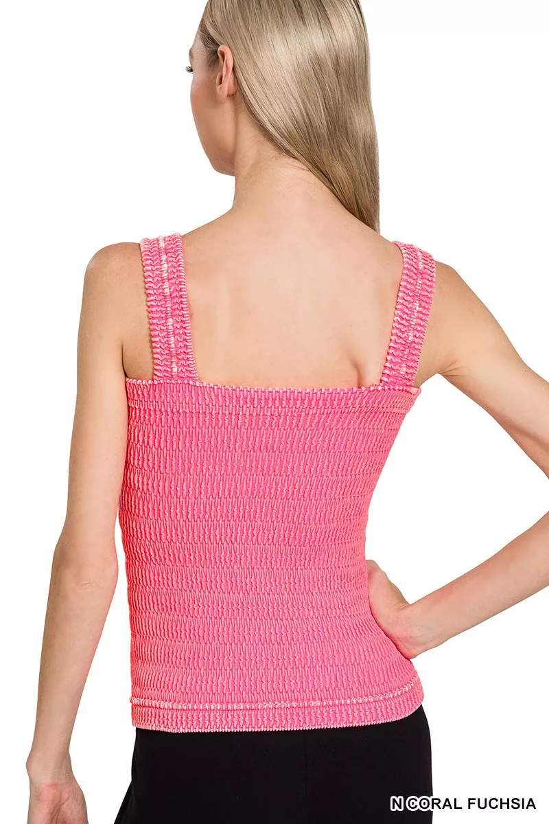 Seamless Winkle Stone Washed Tank Top, image 3
