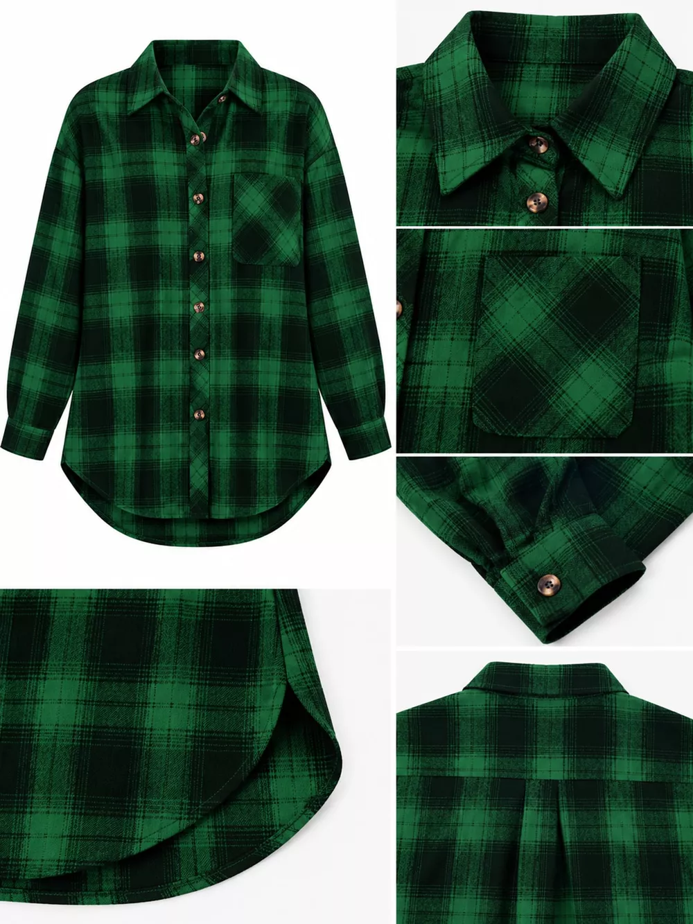 Plaid Button-Down Oversized Shirt, image 19