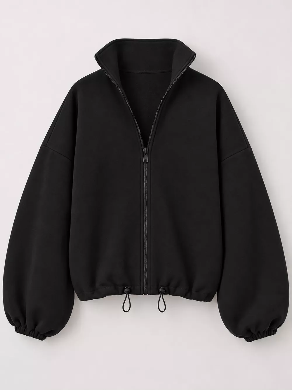 Drawstring Hem Zip Up Jacket, image 4