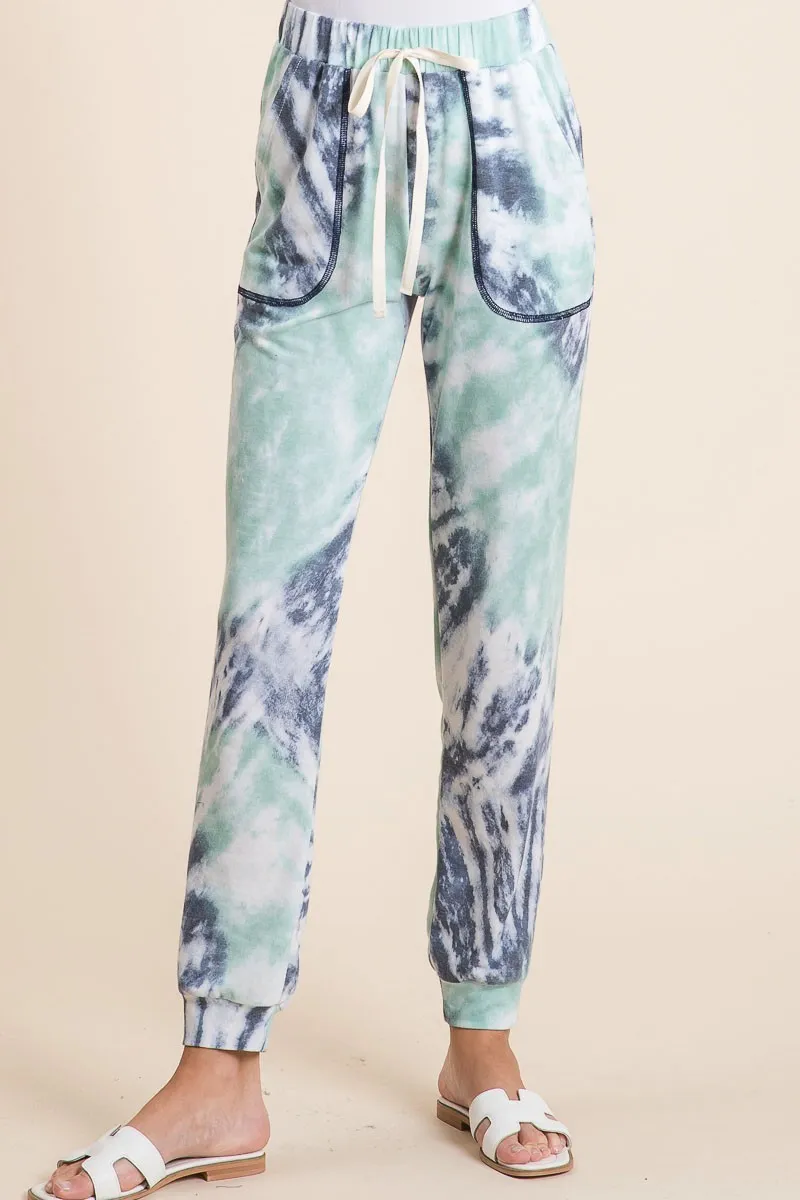 Tie Dye French Terry Casual Sweat Pants, image 3