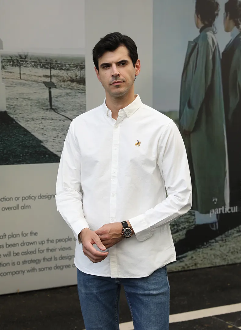 Men's Full Size Button-Down Shirt with Embroidered Detail Plus Size, image 4