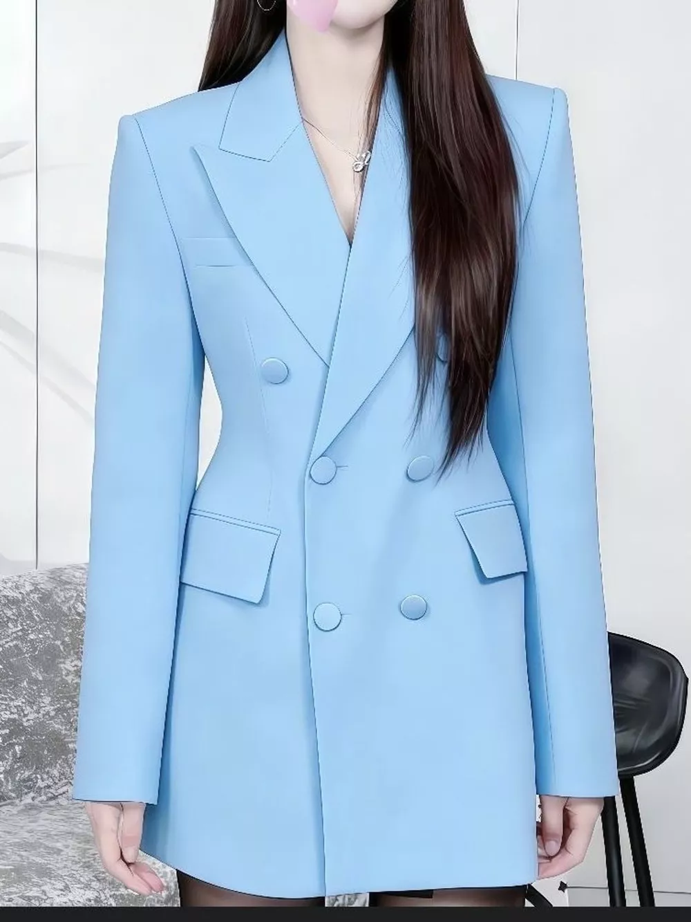 Full Size Double-Breasted Slim-Fit Blazer Plus Size, image 28