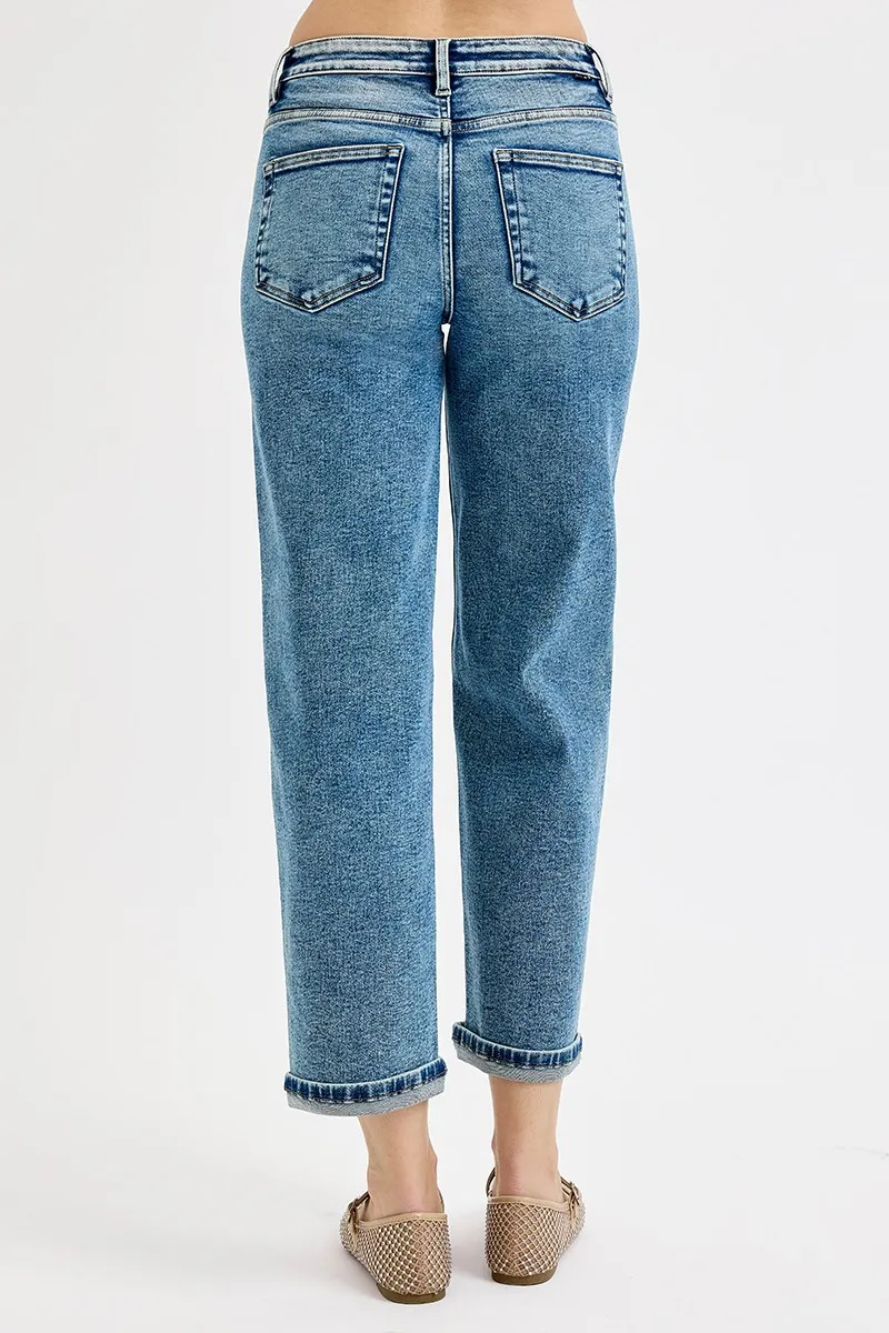Full Size High Rise Crop Boyfriend Jeans Plus Size, image 3
