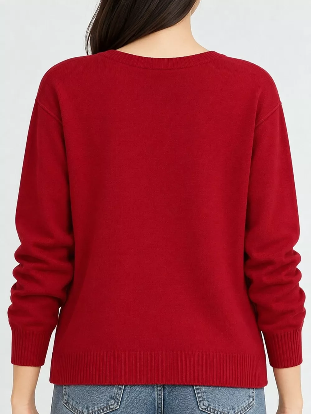 Plus Size Crew Neck Button-Down Knit Cardigan, image 27