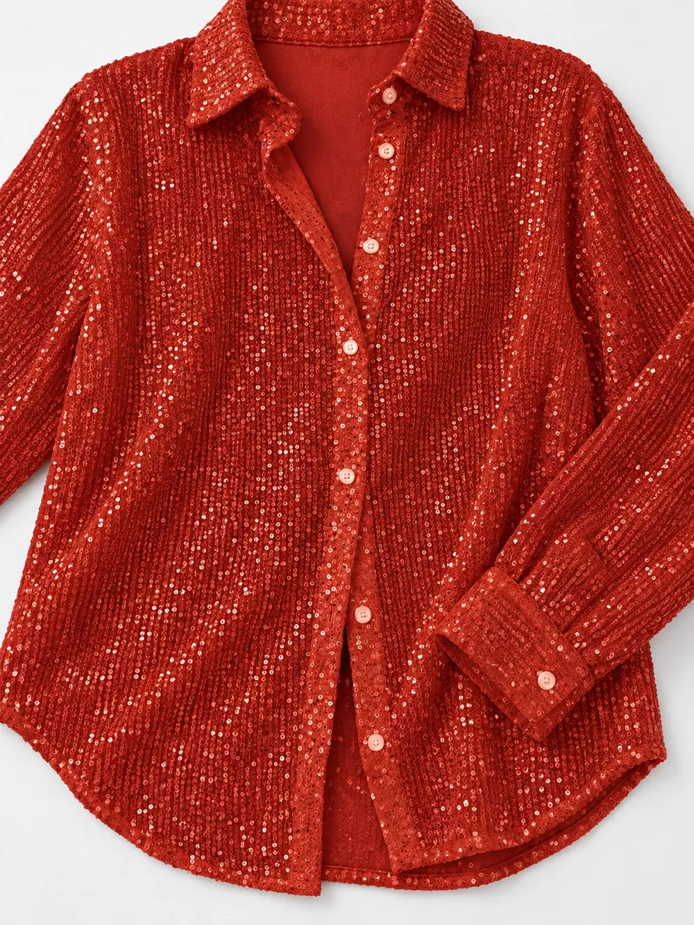 Full Size Sequin Button-Down Shirt Plus Size, image 25