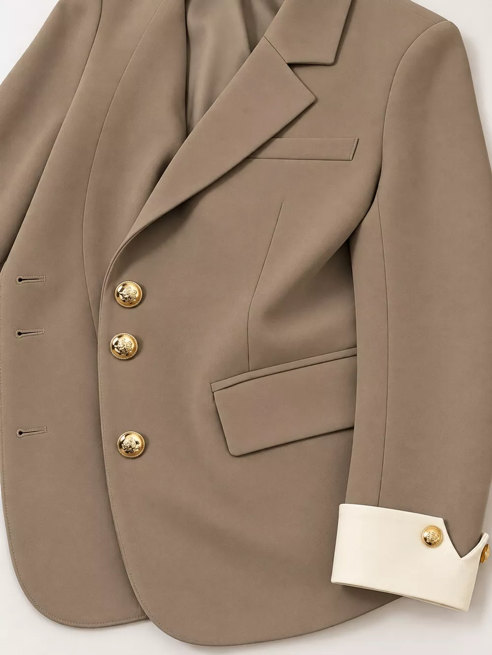 Full Size Single-Breasted Blazer with Gold Button Accents Plus Size, image 12