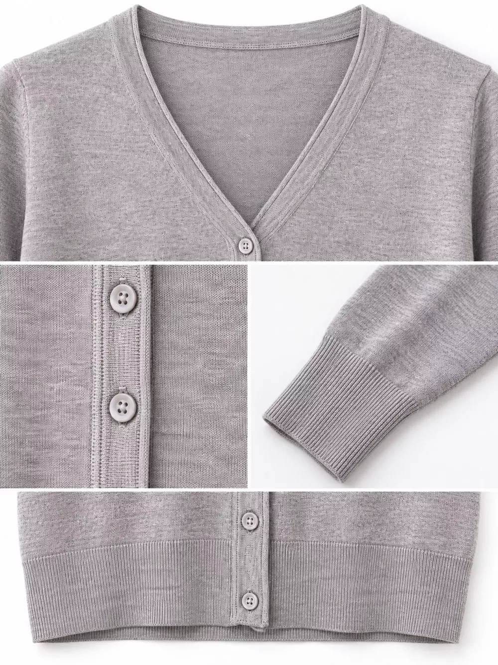 Classic V-Neck Button-Down Knit Cardigan, image 53