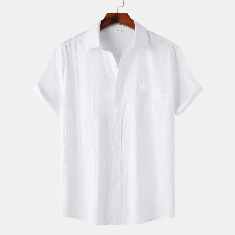 Men's Short Sleeve Button Down Shirt with Chest Pocket, image 17