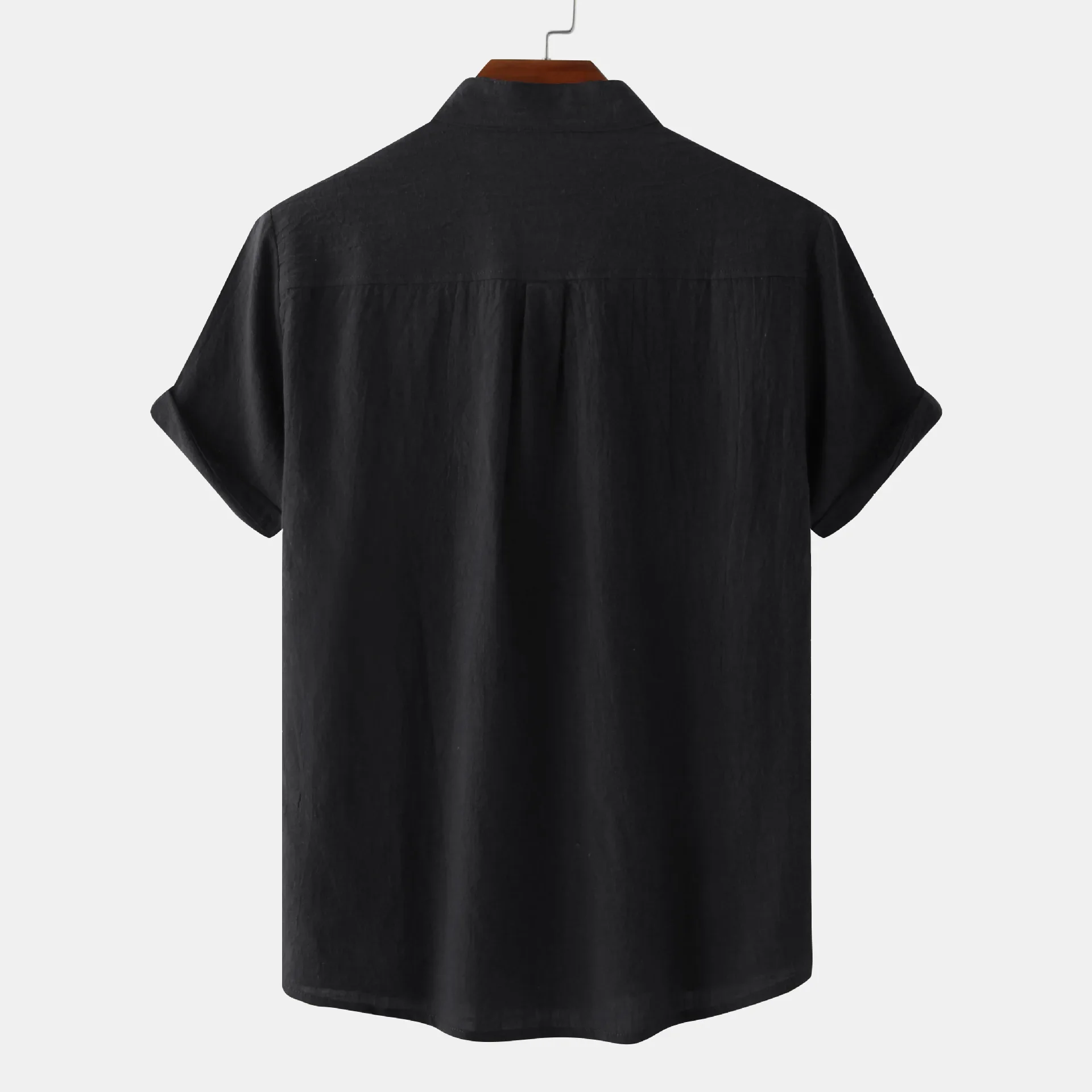 Men's Mandarin Collar Short Sleeve Henley Shirt, image 5