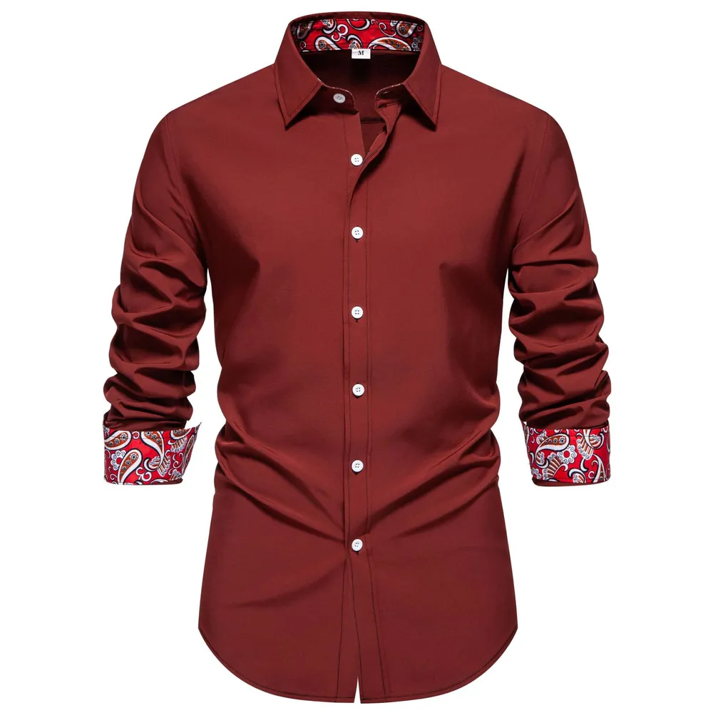 Men's Casual Button-Down Shirt with Cuff Detail, image 2