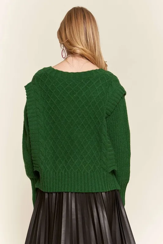 Ruffle Detail ble Sweater, image 3