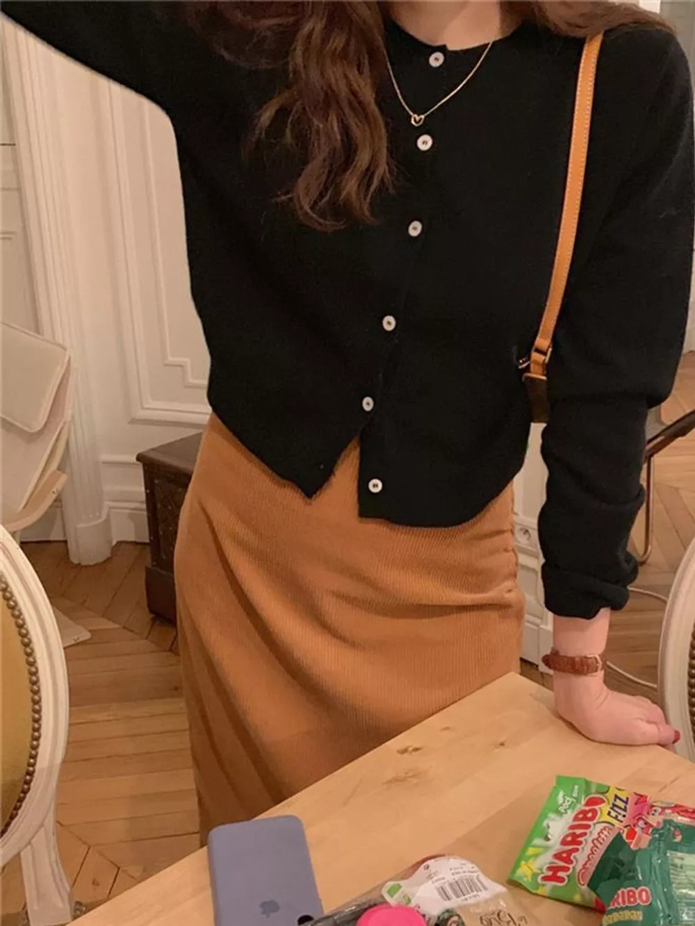Crew Neck Button-Down Knit Cardigan, image 10