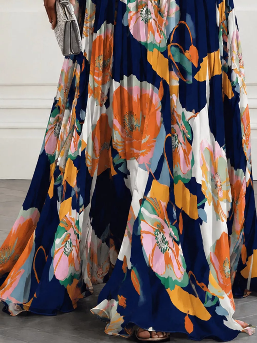 Full Size Sleeveless Floral Print Maxi Dress Plus Size, image 28