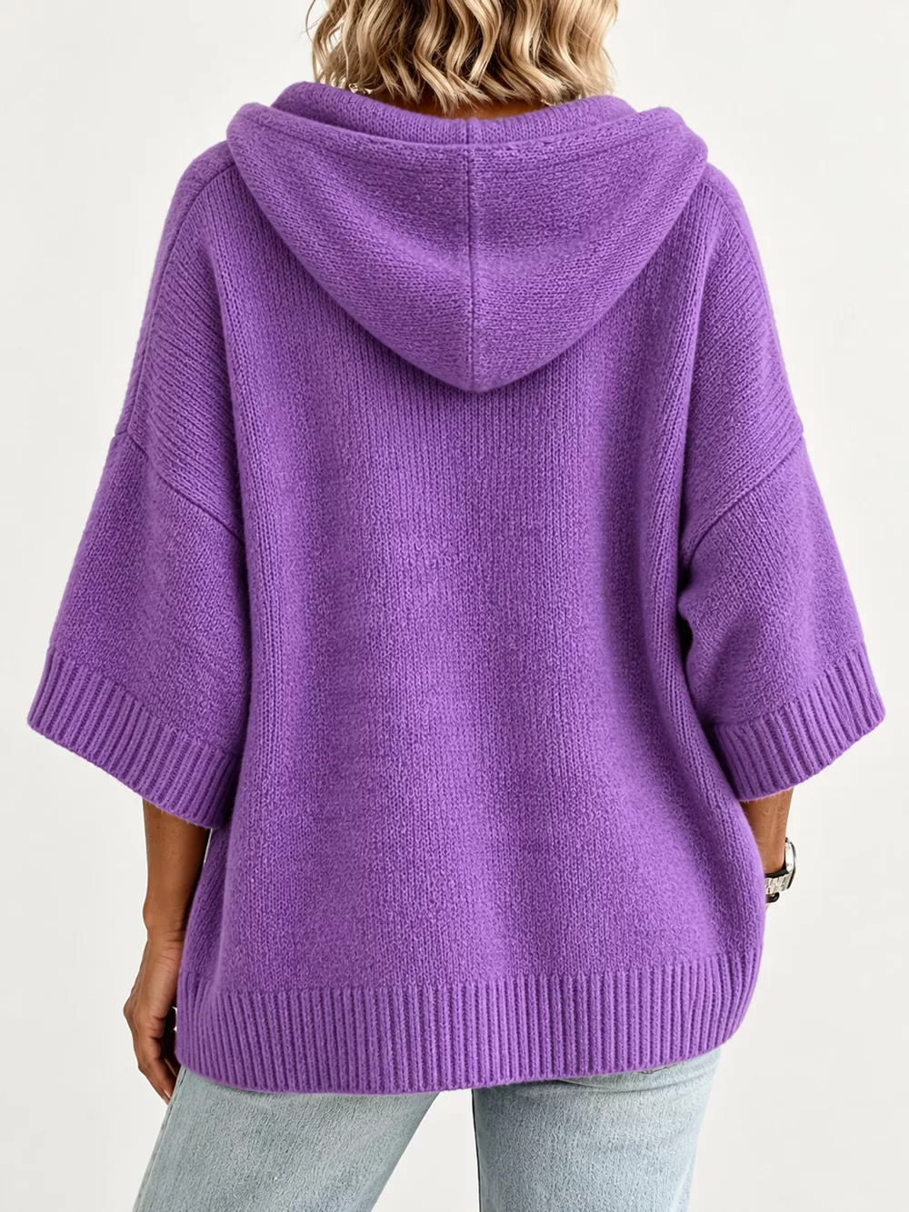 Full Size Hooded Open-Front Knit Cardigan Plus Size, image 13