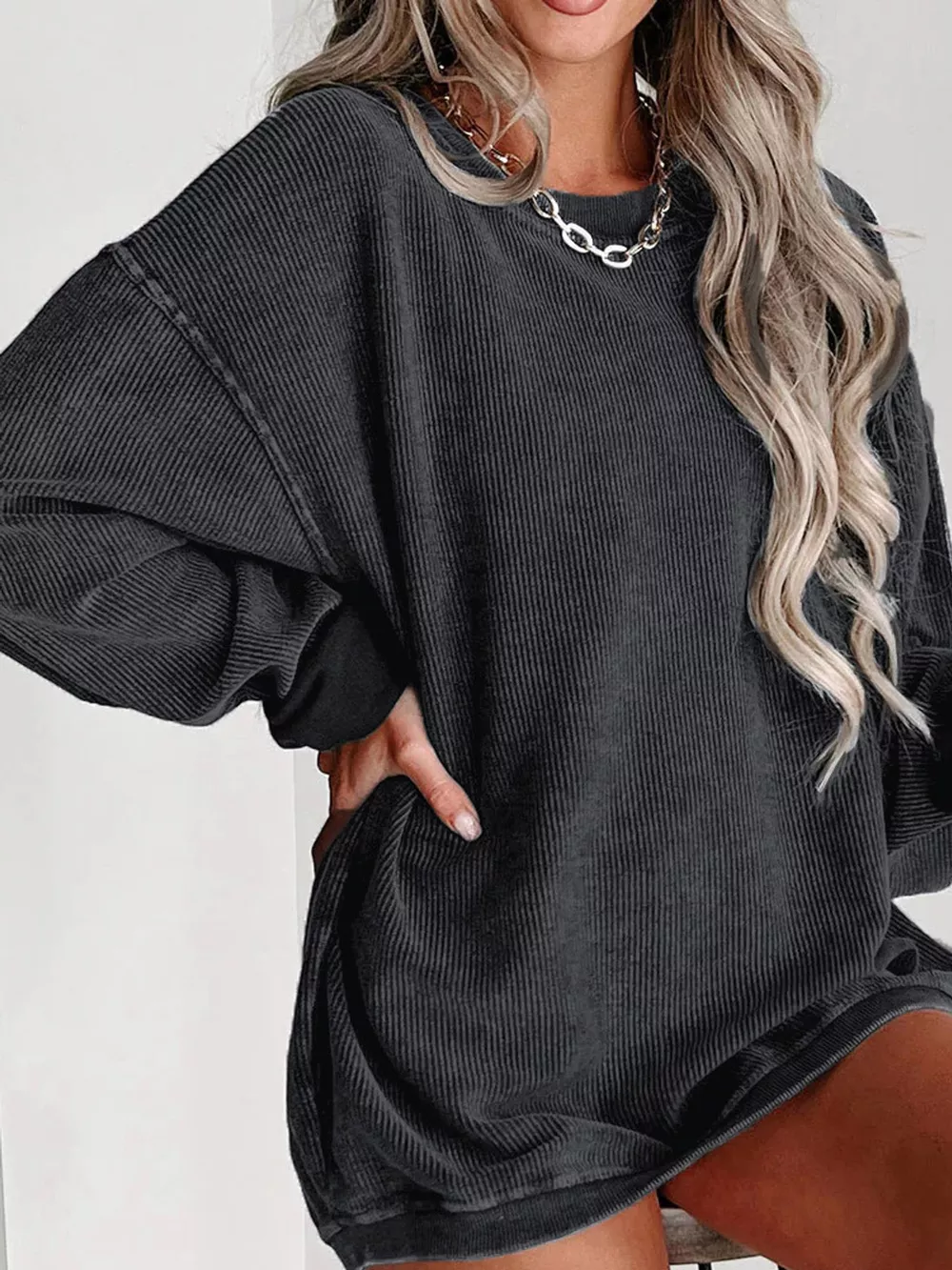 Casual Crew Neck  Dropped Shoulder Sweatshirt, image 12