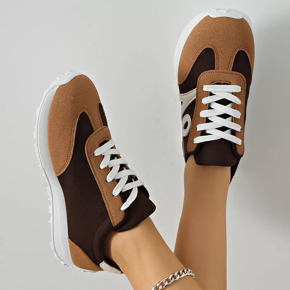 Casual Lace-Up Contrast Sneakers, image 4