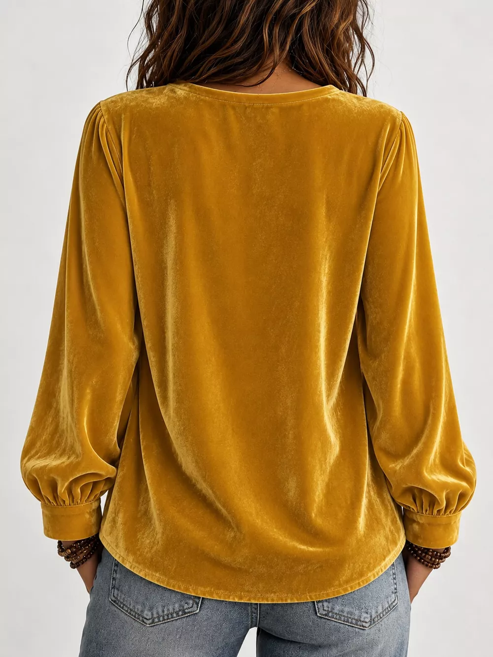 Front Bow Tie Detail V-Neck Top, image 6