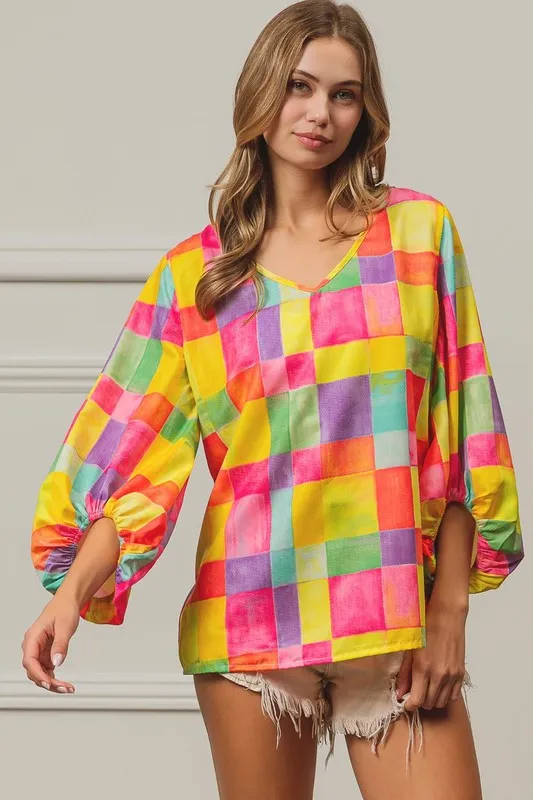 Multi Block Bubble Pop Ballon Top, image 11