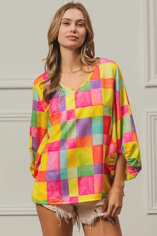 Multi Block Bubble Pop Ballon Top, image 19