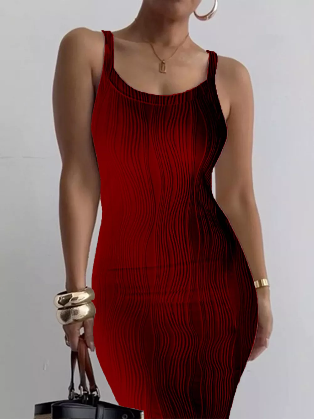 Textured Knit Bodycon Maxi Dress, image 4