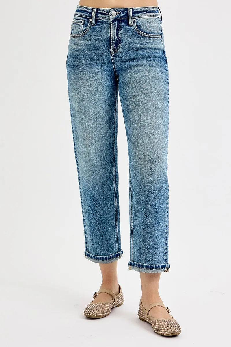 Full Size High Rise Crop Boyfriend Jeans Plus Size, image 4