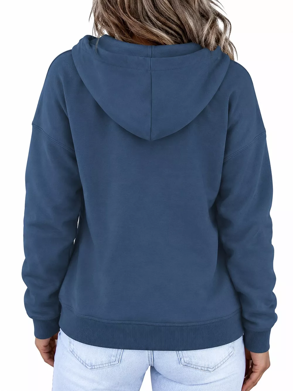 Full Size Kangaroo Pocket Dropped Shoulder Hoodie Plus Size, image 27