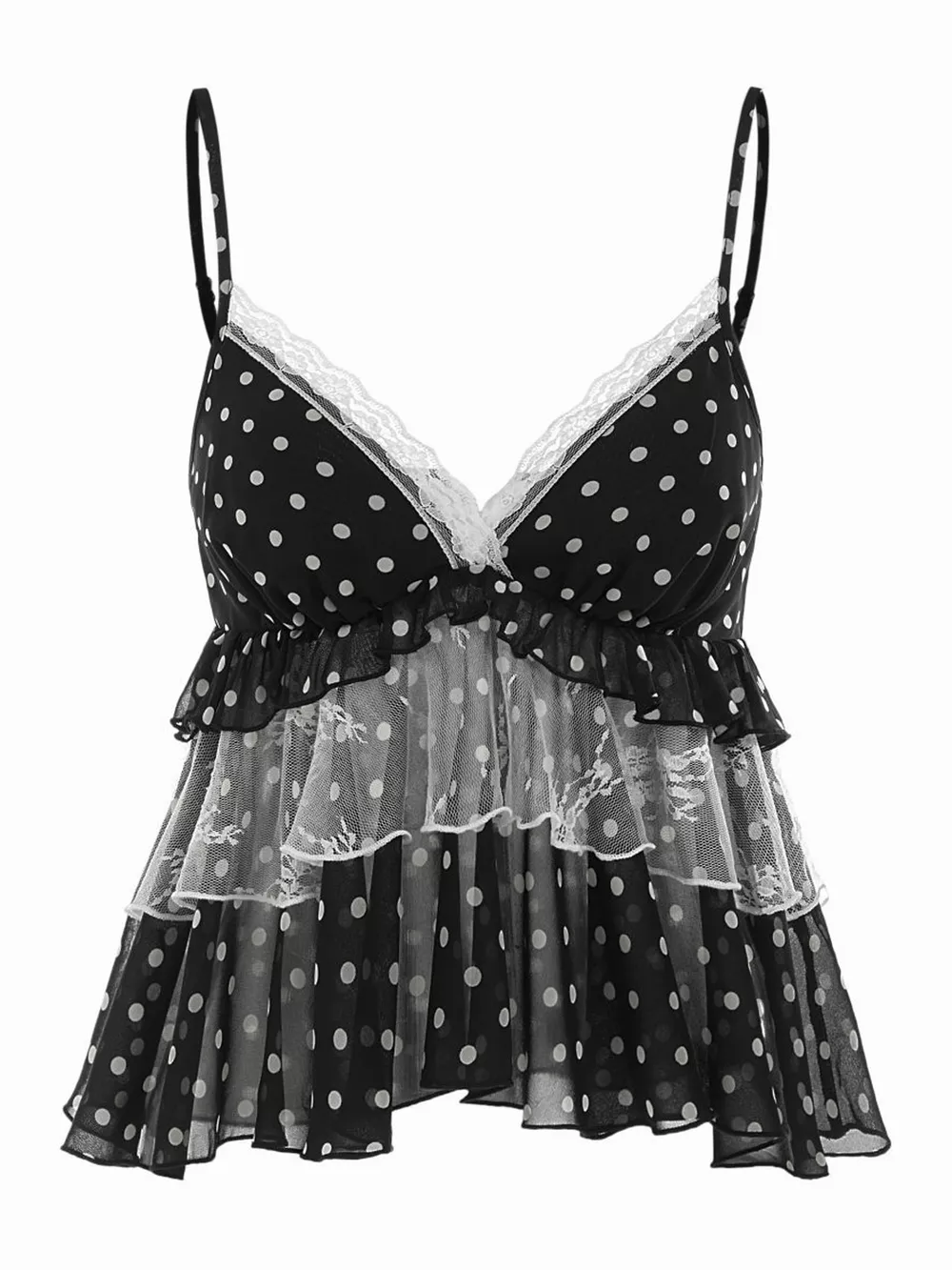 Ruffled Lace Trim Cami, image 5