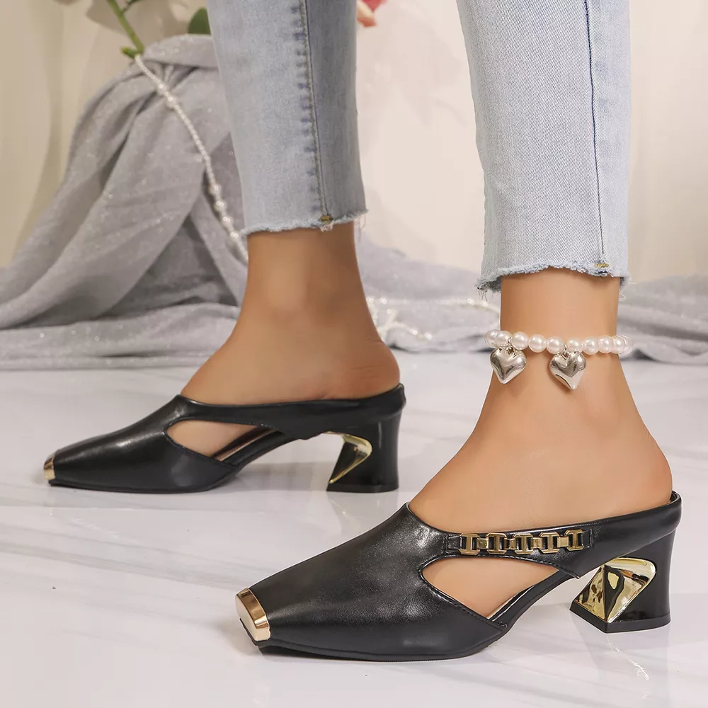 Square Toe Block Heel Sandals