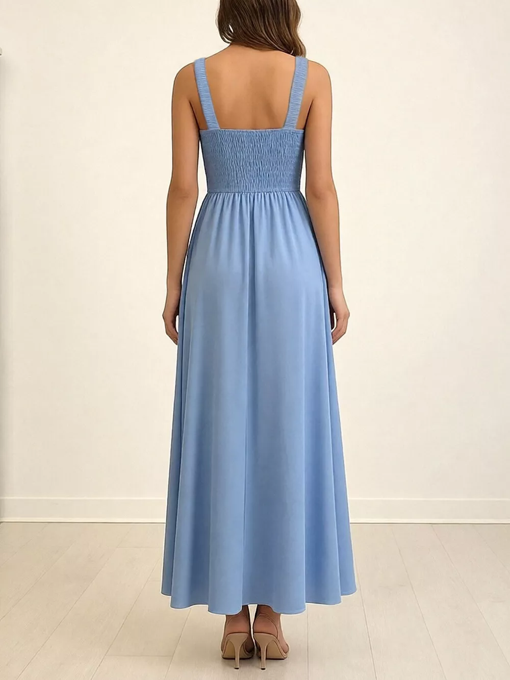 Slit Wide Strap Maxi Dress, image 4