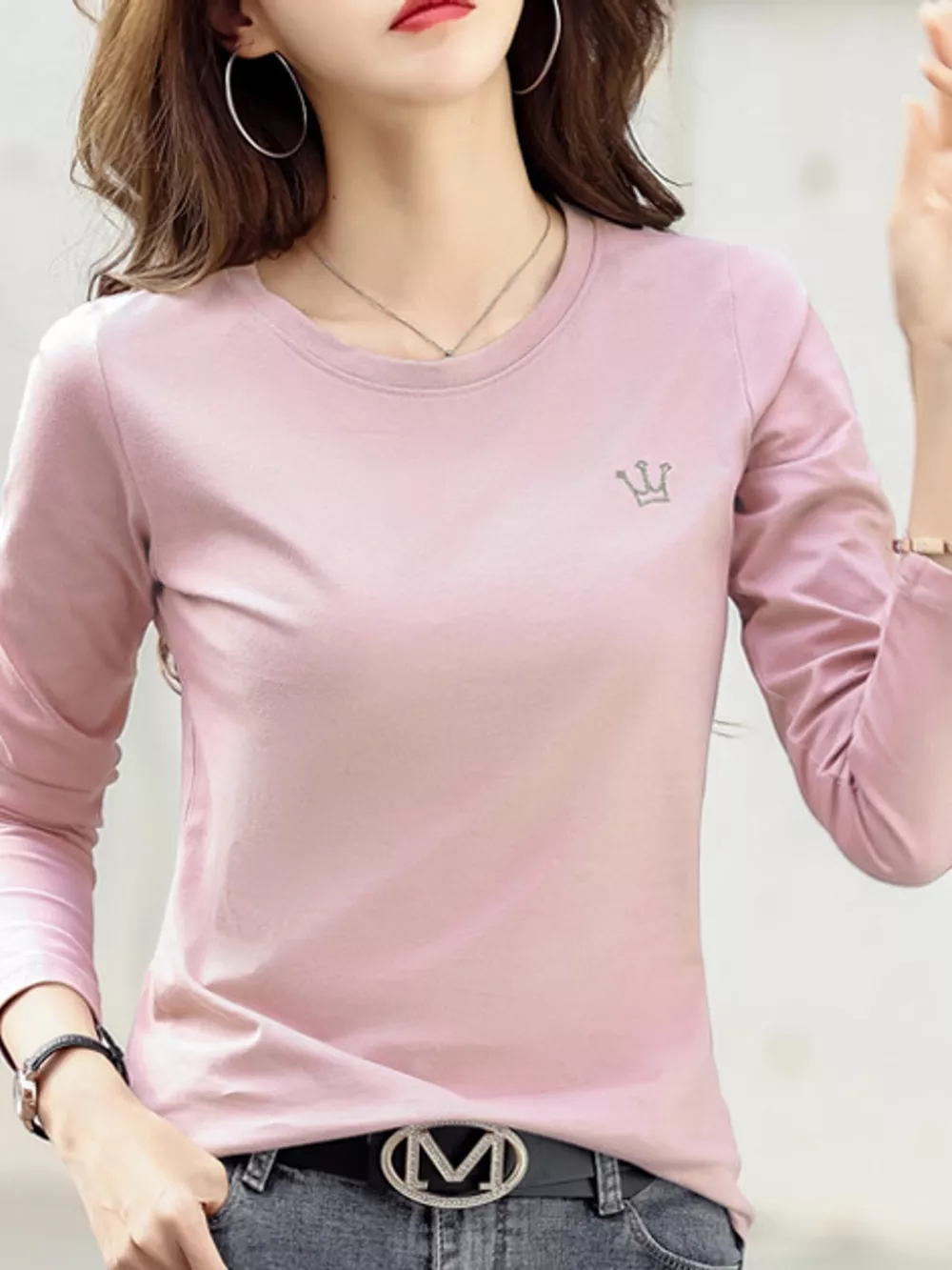 Full Size Crown Long Sleeve T-Shirt Plus Size, image 16