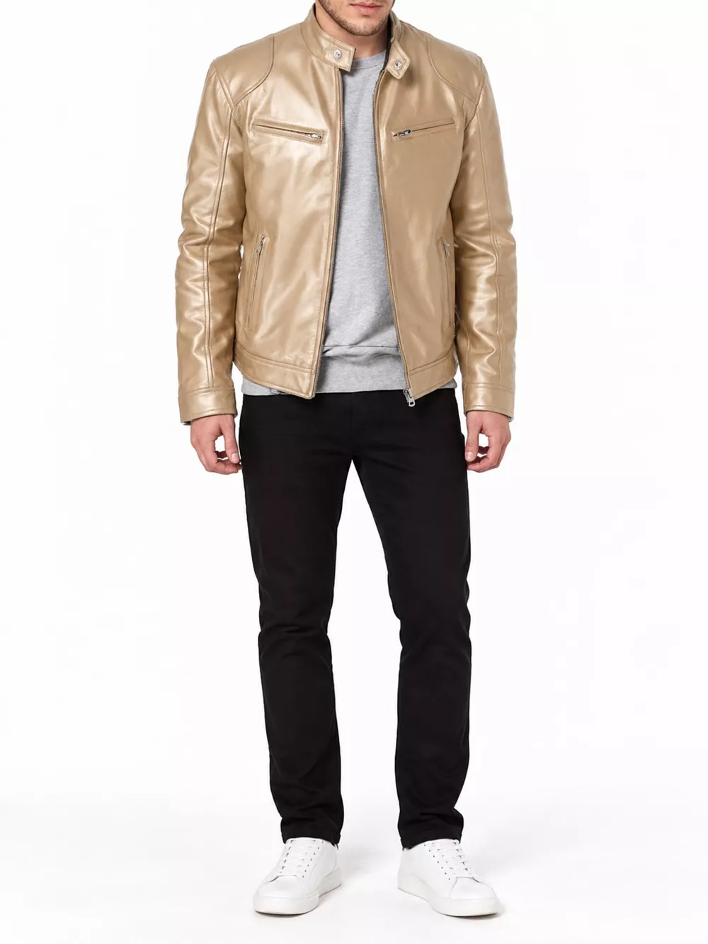Men's Full Size Faux Leather Zip Up Jacket Plus Size, image 49